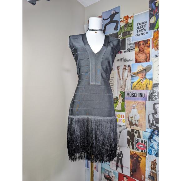 VENUS Dresses & Skirts - Fringe Bodycon Y2k Dress